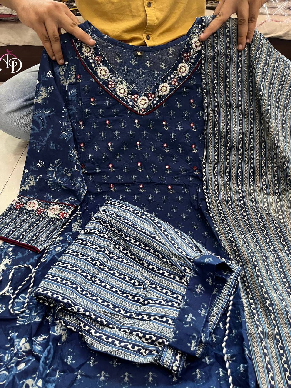 Akshar Designer Afghani Style Cotton Kurti With Bottom Dupatta Wholesale Market In Surat

